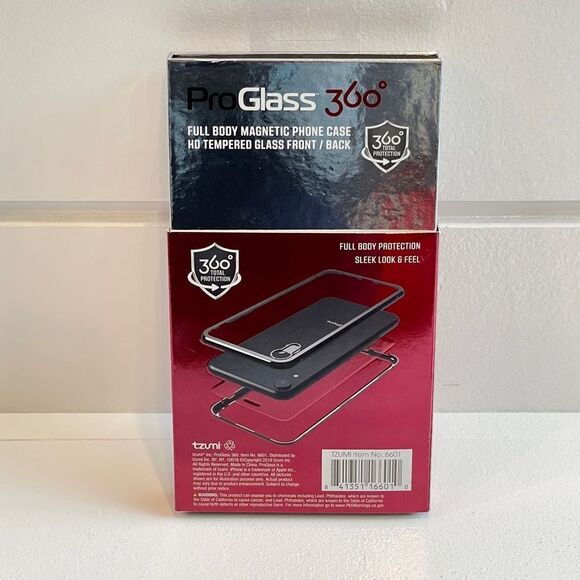 ProGlass 360° iPhone XR Full Body Magnetic Phone Case HD Tempered Glass NWT - Picture 3 of 3